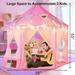 Pink Princess Castle Play Tent with Star Lights Indoor Kids Playhouse Teepee Birthday Christmas Gift For Kids