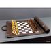 Stonkraft - 19 x 15 (Chess Board Size 15 x 15 ) Genuine Roll-Up Leather Chess Set + Wooden Chess Pieces | Comes with a Innovative Carry Pouch | Genuine Leather - Brown - 3 Inches King Height