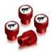 iPick Image for Ford Bronco Logo in White on Red Aluminum Tire Valve Stem Caps Official Licensed