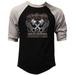 Men s Biker Forever Black/Gray Raglan Baseball T-Shirt 3X-Large Black/Gray