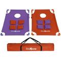 ZenSports 3 x2 PVC Framed Cornhole Board Game Set Outdoor Bean Bag Toss W/ 8 Bean Bags & Carrying Case