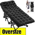 Docred Oversize Camping Cot Folding Camping Bed for Adults Heavy Duty Collapsible Sleeping Bed Travel Military Portable Cots Bed with Carry Bag & 2-Sided Mattress for Indoor & Outdoor Use