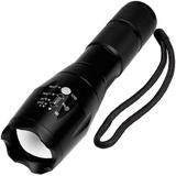 LED Tactical Flashlight 1200 High Lumen Handheld Light with 5 Modes Zoomable Water Resistant Tactical Flashlight for Outdoor Camping Hiking Emergency