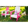 RESINTEAK Kids Adirondack Chair All Weather Resistant Indoor Outdoor Adirondack Chairs for Children and Pets Outdoor Patio Backyard Furniture (Pink White)