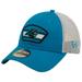 Men's New Era Blue/White Carolina Panthers Logo Patch Trucker 9FORTY Snapback Hat