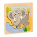 Fridja Toddler Wooden Puzzles Early Developmental STEM Toy for Babies Aged 1-3 Years; Each Puzzle Contains 4-5 Pieces - Elephant