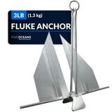 Five Oceans Boat Anchor - Fluke Anchor 3 Lb Galvanized Steel Slip Ring Boat Anchor Boat Anchors Small Boat Anchor for Kayak Dinghies Personal Watercraft Paddleboards Canoes Small Boats - FO4554