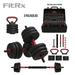 FitRx SmartBell Gym 60 lbs. 4-in-1 Adjustable Interchangeable Dumbbell Barbell and Kettlebell Weight Set Black