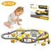 Train Set Toys for Kids 92pcs Electric Train with Track and Car Toy Set for Toddlers Toy Train for 3 4 5 6 Year old Boys and Girls - Construction Themed