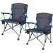 REDCAMP Oversized Folding Camping Chairs Heavy Duty 500 lb Portable Outdoor Sport Chairs with Cup Holder&Side Bag Blue 2-pack