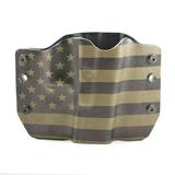 Outlaw Holsters: Green & Black USA Flag OWB Kydex Gun Holster for Walther PPQ 9 40 Left Handed.