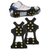 1 Pair 10 Studs Anti-Skid Snow Ice Climbing Shoe Grips Crampons Cleats Overshoes Crampons Spike Shoes Crampon Black L