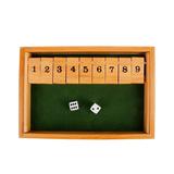 NUOLUX Game Board Wooden Shut Box Family Dice Games The Travel Party Number Table Portable Learning Way 4Math Educational Pub