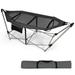 Gymax Folding Hammock Indoor & Outdoor Hammock with Side Pocket & Iron Stand Grey