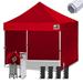 EUROMAX Premium 10x10 Ft Ez Pop up Canopy Tent with Removable Sidewalls Bonus Wheeled Bag (Red)