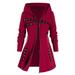 Women s Long Sleeve Zip Up Long Hoodie Jacket Slim Outerwear Coat for Women with Belt