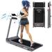 2 in 1 Folding Treadmill with Dual Display 2.5HP Superfit Under Desk Electric Pad Treadmill Installation-Free Bluetooth Speaker Remote Control Walking Jogging Machine for Home/Office Use