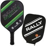 Rally Graphite Power 5.0 Pickleball Paddle | Honeycomb Core Graphite/Polymer Hybrid Composite Face | Paddle Cover Included | Green/Standard Grip