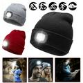 Visland Unisex LED Beanie Hat with Light Rechargeable LED Headlamp for Outdoor Activities Knit Lighted Headlight Cap Gifts for Men Dad Husband Women Mom Wife Teens Handyman Presents