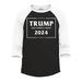 Shop4Ever Men s Trump Keep America Great 2024 Raglan Baseball Shirt Medium Black/White