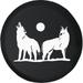 Black Tire Covers - Tire Accessories for Campers SUVs Trailers Trucks RVs and More | Wolves Howling at The Moon Wolf Pack Black 29 Inch