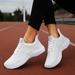 Women Shoes Casual Sneakers Breathable Non Slip Soft Sole Sneakers Mesh Sneakers Tennis Walking Breathable Sneakers Fashion Sneakers White 8