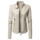 PMVFHDE Women s Coats Jackets & Vests Womens Long Sleeve Leather Jacket Motorcycle Leather Jacket PU Leather Jacket Fashion Womens Jacket Coat White XXL White XXL