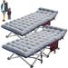 ABORON Folding Camping Cot with 2-Sided Mattress & Carry Bag 2 Packs Heavy Duty Sleeping Cots Portable Travel Camp Cots