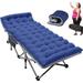 ABORON Portable Folding Sleeping Cots with 2 Sided Cushion & Carry Bag 75 x28 Folding Camping Cot Guest Folding Bed Cot for Adults & Kids