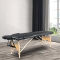 UBesGoo 84 Adjustable 3 Fold Salon Bed with Carry Case Portable Massage Bed Therapy Table Spa Bed Black