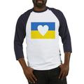 CafePress - Ukraine Heart Baseball Jersey - Cotton Baseball Jersey 3/4 Raglan Sleeve Shirt