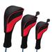 3 PCS Golf Head Covers 3 4 5 6 X Interchangeable Number Tag Long Neck Knit Head Covers Driver Fairway Woods Headcovers