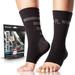 PowerLix Ankle Brace Compression Support Sleeve (Pair) for Injury Prevention & Recovery Joint Pain Relief with Non-Slip Cuff & 3D Compression Design Black Stripes - L