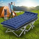 Slsy Adult Folding Camping Cots with 2 Sided Mattress Portable Sleeping Cot Folding Outdoor Bed with Carry Bag Folding Guest Bed Military Cot Tent Cot