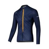 Santic Striped Mens Cycling Jersey Long Sleeve Bicycle Shirt Bike Jersey for Cyclist Navy S