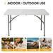 HomGarden 4FT Portable Plastic Folding Table Indoor Outdoor Picnic Party Dining Camp Utility Table