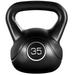 Easyfashion 35 Lbs. HDPE Coated Kettlebells for Home Gym and Fitness Workout Black