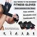 MyBeauty 1 Pair Fitness Gloves Anti-Slip Strength Training Half Finger Outdoor Weightlifting Sports Training Gloves for Men and Women Orange