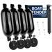 Five Oceans 4-Pack Boat Fenders - 6.5 x 23-Inch Black - Boat Bumpers for Docking - 4 Ropes Lines 3/8-Inch x 5-Ft - Inflator Pump and 4 Needles for Pontoon Fishing Bass Sport Boats Sailboats - FO4540