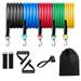 10 PCS Resistance Band Set Yoga Pilates Abs Exercise Fitness Tube Workout Bands