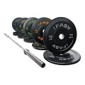 IFAST Home Gym Olympic Weight Set with 7Ft Olympic Barbell Bar Bumper Plates Set 700 LB Weight Capacity Bar with 2â€� Shaft