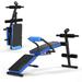 Goplus Multi-Functional Foldable Weight Bench Adjustable Sit-up Board w/ Monitor Blue