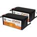 2 Pack 12V 200Ah LiFePO4 Lithium Deep Cycle Rechargeable Battery Pack Built-in 100A BMS 5000-7000 Cycles Perfect for RV Solar Marine Overland Off-Grid Application