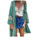 Plus Size Women Tops Dressy Tops For Women s Long Sleeve Tee Shirt Cotton Shirt White Women s Summer Casual Fashion Print Batwing Loose Holiday Cardigan Top Compression Yellow (XL Green) TBKOMH