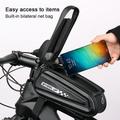 Waterproof Bike Phone Mount Front Frame Bag with TPU Touch Screen Design Large Capacity Bike Phone Holder Bag with Headphone Jack Design