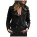 Leather Jacket for Women Fashion Leather Motorcycle Jacket Plus Size Faux Leather Tops Lightweight Short Jacket Coat