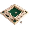 Shut the Box Dice Game (2-4 Players) for Clever Kids & Adults [4 Sided Large Wooden Board Game Dice & Shut-the-Box Rules] Smart Game for Learning Numbers Strategy & Risk Management