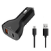 Micro USB Truck Car Charger UrbanX 63W Fast USB Car Charger PD3.0 & QC4.0 Dual Port Car Adapter with LED Display and Fast Micro Usb Cable for Nokia 2.2