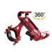 POINTERTECK Anti Shake Mountain Bike Cell Phone Holder Motorcycle MTB 360Â° Rotatable Aluminum Alloy Phone Bracket Universal Bicycle Smartphone Mount Cradle (Red)