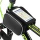 Lixada Bicycle Front Frame Touchscreen Phone Bag Mountain Bike Cycling Top Tube Double Pouch Pannier Bag for 5.5 Inch Cell Phone
